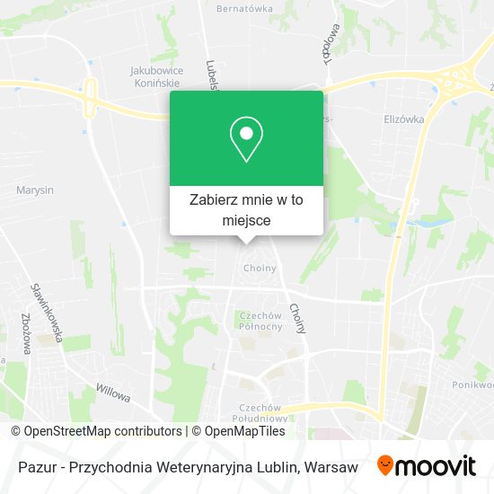 Mapa Pazur - Przychodnia Weterynaryjna Lublin