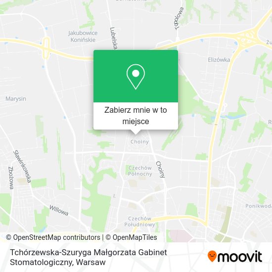 Mapa Tchórzewska-Szuryga Małgorzata Gabinet Stomatologiczny