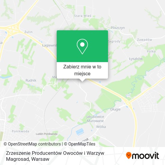 Mapa Zrzeszenie Producentów Owoców i Warzyw Magrosad