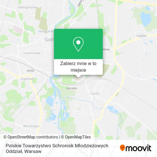 Mapa Polskie Towarzystwo Schronisk Młodzieżowych Oddział