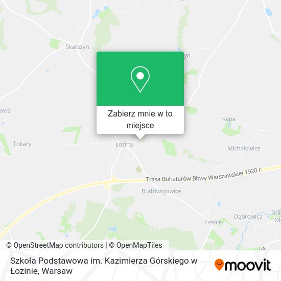 Mapa Szkoła Podstawowa im. Kazimierza Górskiego w Łozinie