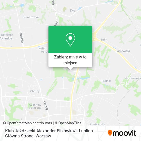 Mapa Klub Jeździecki Alexander Elizówka / k Lublina Główna Strona