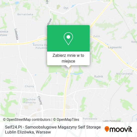 Mapa Self24.Pl - Samoobsługowe Magazyny Self Storage Lublin Elizówka