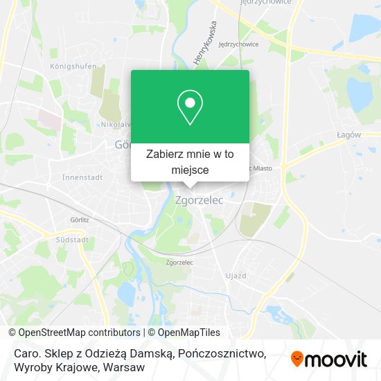 Mapa Caro. Sklep z Odzieżą Damską, Pończosznictwo, Wyroby Krajowe