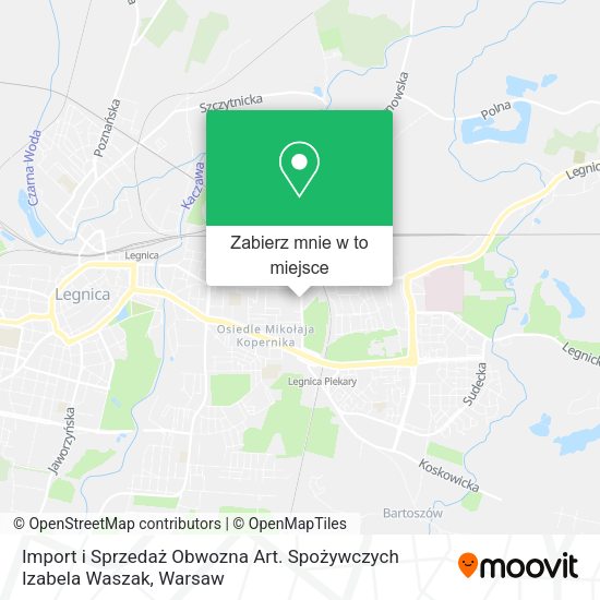 Mapa Import i Sprzedaż Obwozna Art. Spożywczych Izabela Waszak