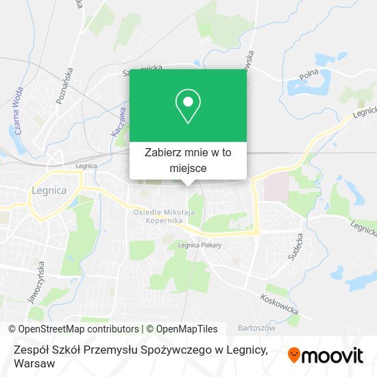 Mapa Zespół Szkół Przemysłu Spożywczego w Legnicy