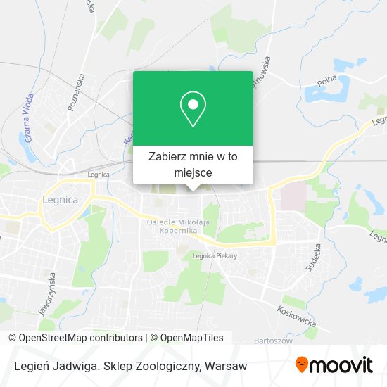 Mapa Legień Jadwiga. Sklep Zoologiczny