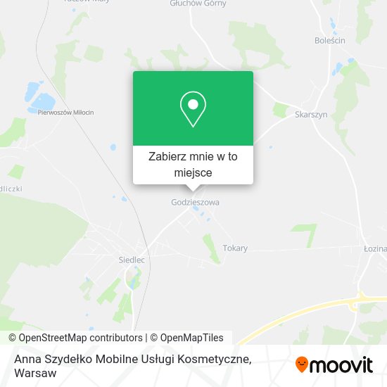 Mapa Anna Szydełko Mobilne Usługi Kosmetyczne