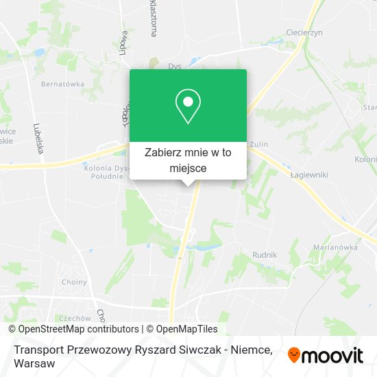 Mapa Transport Przewozowy Ryszard Siwczak - Niemce