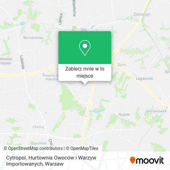 Mapa Cytropol. Hurtownia Owoców i Warzyw Importowanych