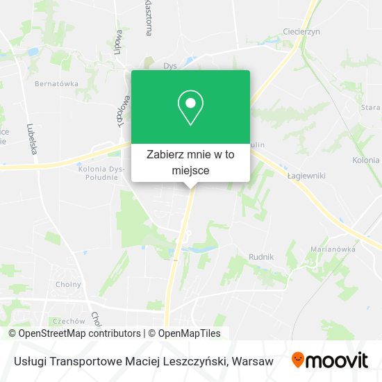 Mapa Usługi Transportowe Maciej Leszczyński