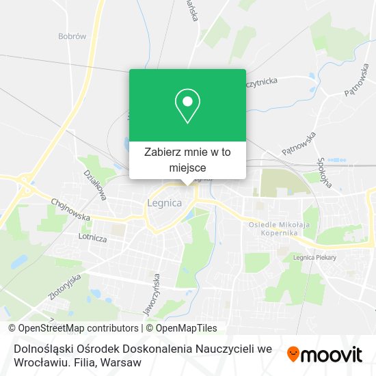 Mapa Dolnośląski Ośrodek Doskonalenia Nauczycieli we Wrocławiu. Filia