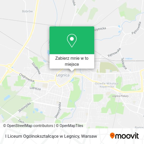 Mapa I Liceum Ogólnokształcące w Legnicy