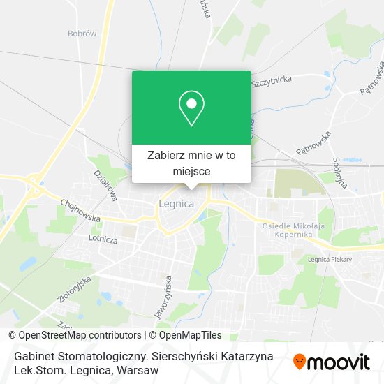 Mapa Gabinet Stomatologiczny. Sierschyński Katarzyna Lek.Stom. Legnica