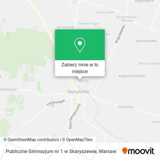 Mapa Publiczne Gimnazjum nr 1 w Skaryszewie