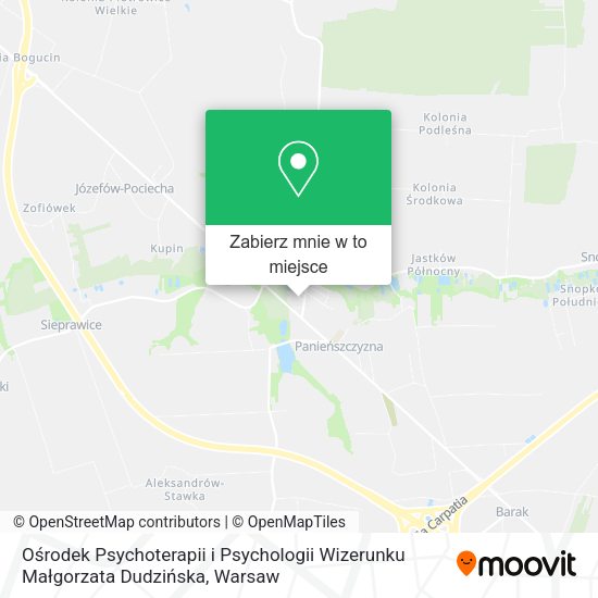 Mapa Ośrodek Psychoterapii i Psychologii Wizerunku Małgorzata Dudzińska