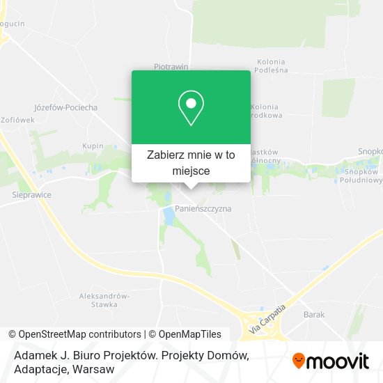 Mapa Adamek J. Biuro Projektów. Projekty Domów, Adaptacje