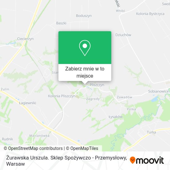 Mapa Żurawska Urszula. Sklep Spożywczo - Przemysłowy