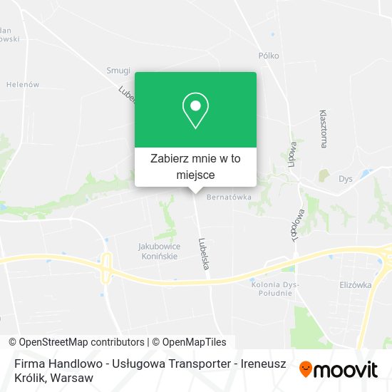 Mapa Firma Handlowo - Usługowa Transporter - Ireneusz Królik