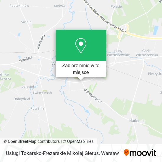 Mapa Usługi Tokarsko-Frezarskie Mikołaj Gierus