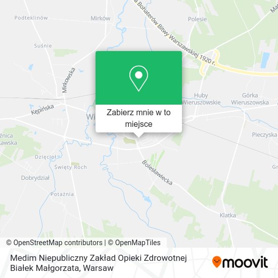 Mapa Medim Niepubliczny Zakład Opieki Zdrowotnej Białek Małgorzata