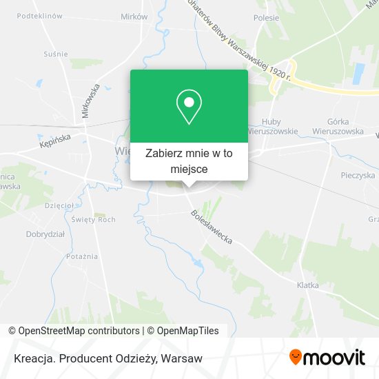 Mapa Kreacja. Producent Odzieży