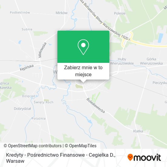 Mapa Kredyty - Pośrednictwo Finansowe - Cegiełka D.