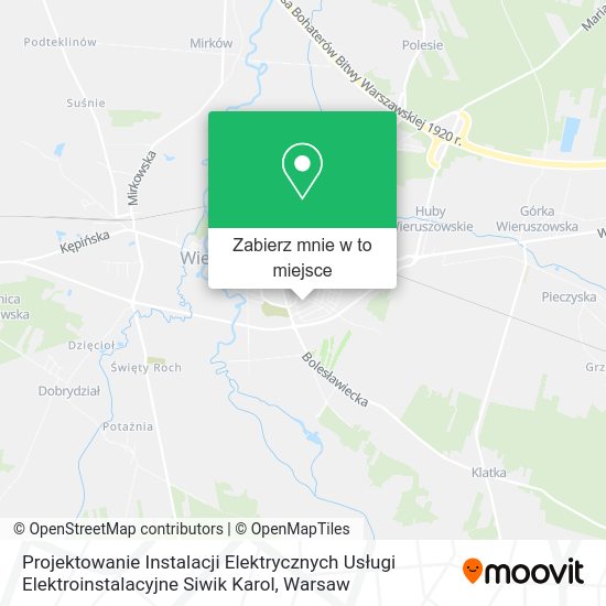 Mapa Projektowanie Instalacji Elektrycznych Usługi Elektroinstalacyjne Siwik Karol