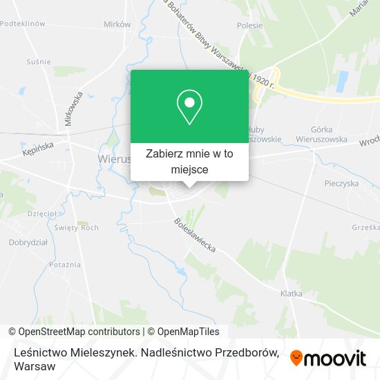 Mapa Leśnictwo Mieleszynek. Nadleśnictwo Przedborów