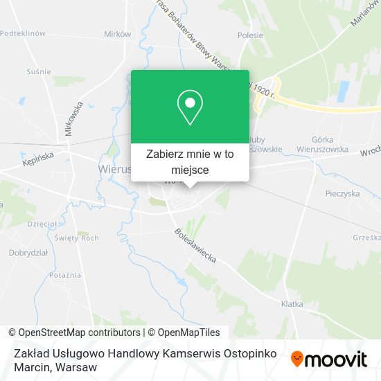 Mapa Zakład Usługowo Handlowy Kamserwis Ostopinko Marcin