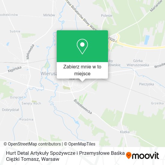 Mapa Hurt Detal Artykuły Spożywcze i Przemysłowe Baśka Ciężki Tomasz