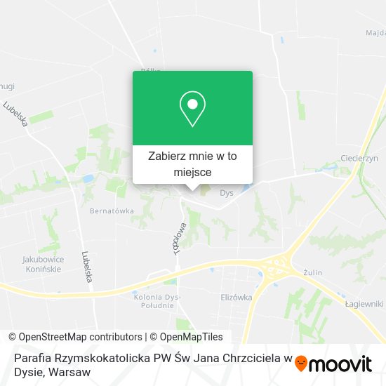 Mapa Parafia Rzymskokatolicka PW Św Jana Chrzciciela w Dysie