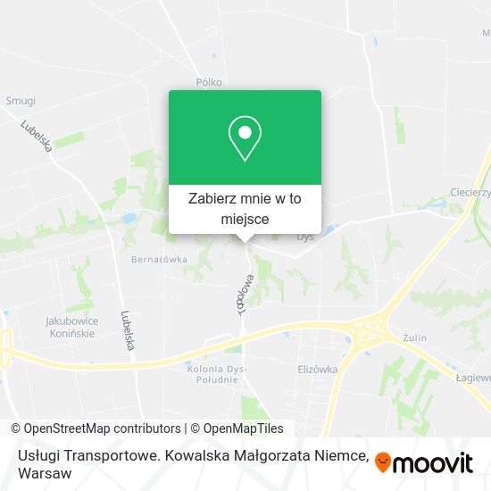 Mapa Usługi Transportowe. Kowalska Małgorzata Niemce