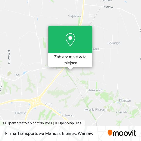 Mapa Firma Transportowa Mariusz Bieniek