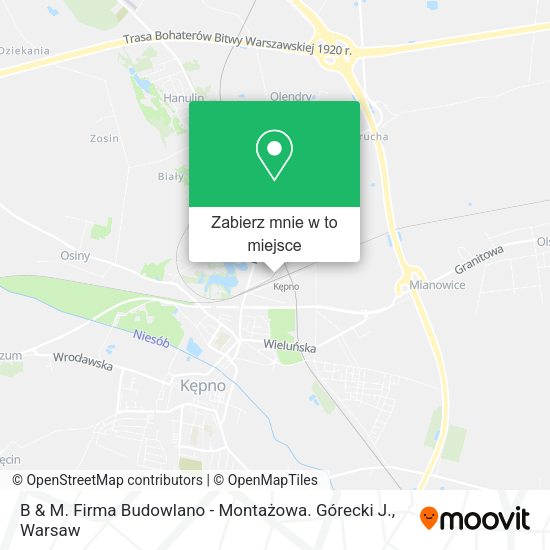 Mapa B & M. Firma Budowlano - Montażowa. Górecki J.