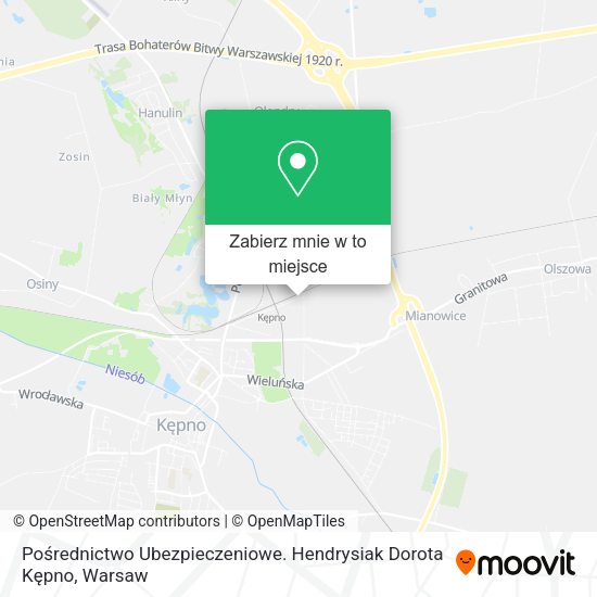 Mapa Pośrednictwo Ubezpieczeniowe. Hendrysiak Dorota Kępno