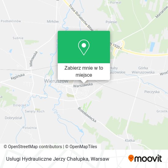 Mapa Usługi Hydrauliczne Jerzy Chałupka