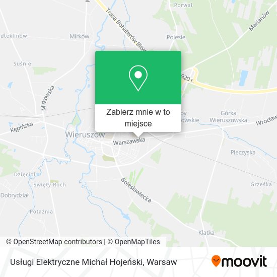 Mapa Usługi Elektryczne Michał Hojeński