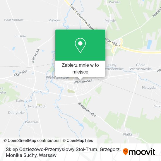 Mapa Sklep Odzieżowo-Przemysłowy Stol-Trum. Grzegorz, Monika Suchy