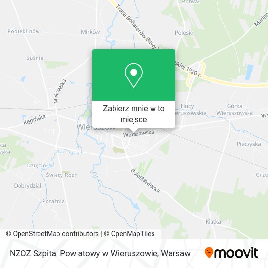 Mapa NZOZ Szpital Powiatowy w Wieruszowie