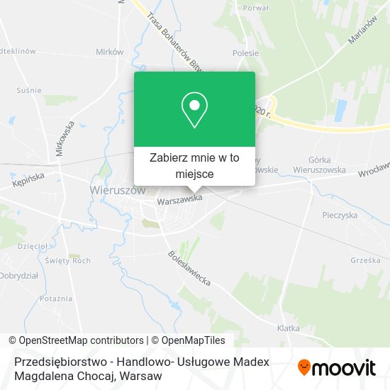 Mapa Przedsiębiorstwo - Handlowo- Usługowe Madex Magdalena Chocaj