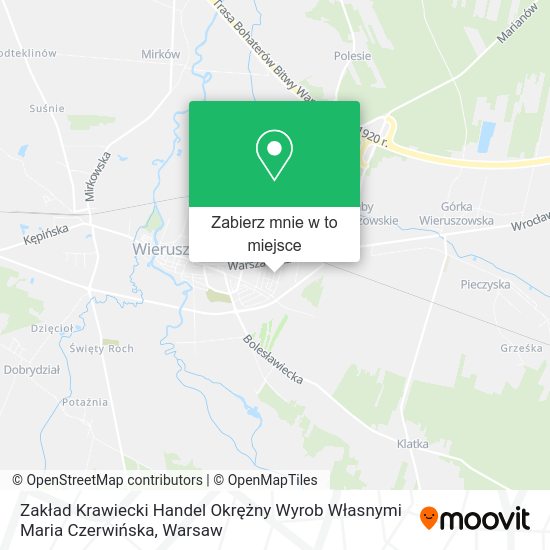 Mapa Zakład Krawiecki Handel Okrężny Wyrob Własnymi Maria Czerwińska