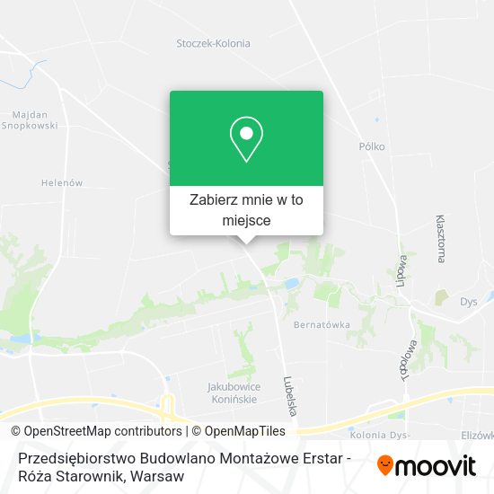 Mapa Przedsiębiorstwo Budowlano Montażowe Erstar - Róża Starownik