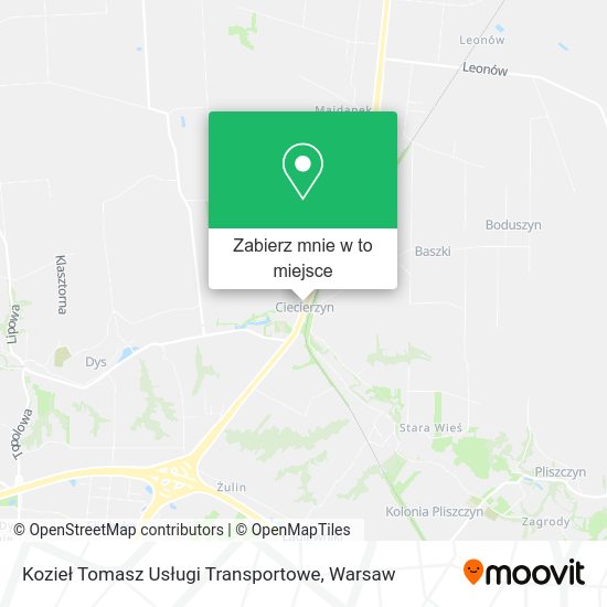 Mapa Kozieł Tomasz Usługi Transportowe