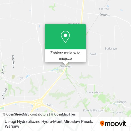 Mapa Usługi Hydrauliczne Hydro-Mont Mirosław Pasek