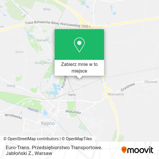 Mapa Euro-Trans. Przedsiębiorstwo Transportowe. Jabłoński Z.