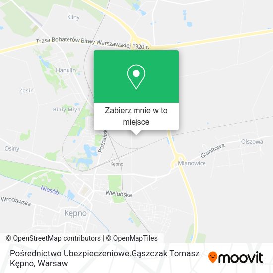 Mapa Pośrednictwo Ubezpieczeniowe.Gąszczak Tomasz Kępno