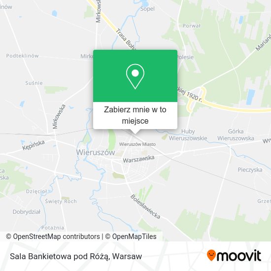 Mapa Sala Bankietowa pod Różą