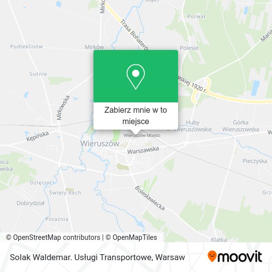 Mapa Solak Waldemar. Usługi Transportowe