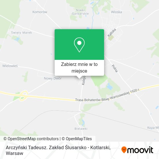 Mapa Arczyński Tadeusz. Zakład Ślusarsko - Kotlarski